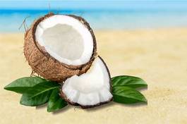 Naklejka jedzenie owoc kokosowe świeżość