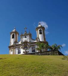 Plakat palma brazylia kościół trawa zielony