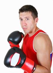 Plakat mężczyzna bokser portret lekkoatletka boks