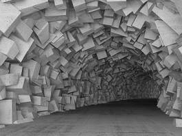 Plakat tunel korytarz perspektywa architektura 3d