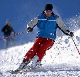 Plakat mężczyzna narciarz sportowy