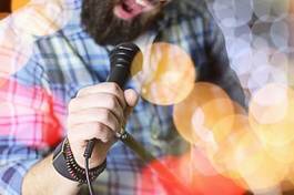 Obraz na płótnie śpiew sztuka mikrofon mężczyzna