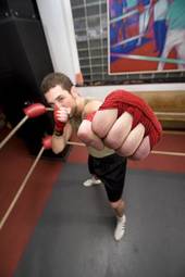 Plakat bokser sztuki walki mężczyzna