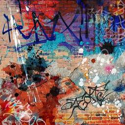 Plakat Ściana w graffiti