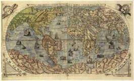 Naklejka bardzo stara mapa świata