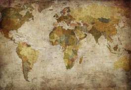 Naklejka stara mapa świata