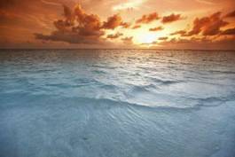 Plakat zachód słońca nad morzem