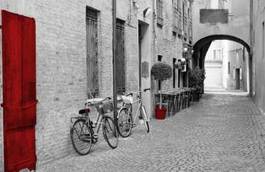 Naklejka włoska uliczka z rowerami