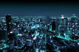 Plakat panorama bangkoku nocą