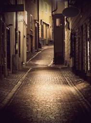 Naklejka wąska uliczka w sztokholmie