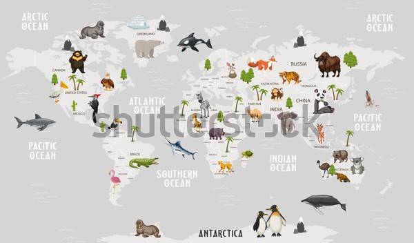 Plakat planeta afryka australia azja