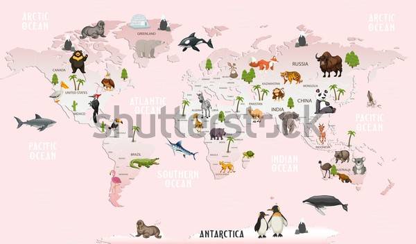 Plakat mapa afryka azja australia