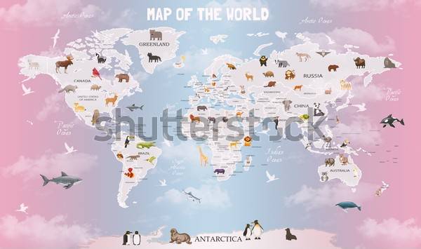 Plakat świat geografia afryka europa wieś