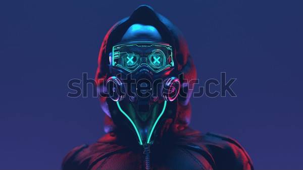 Plakat bohater sztuka cyborg muzyka robot