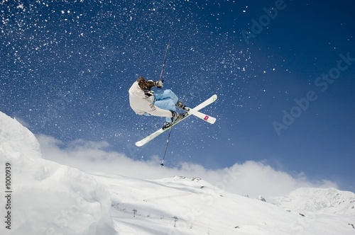 Fotoroleta góra snowboard niebo