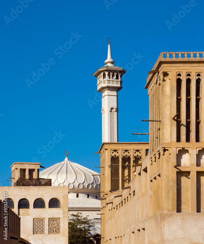 Plakat orientalne azja architektura meczet stary