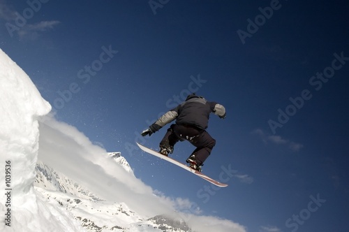 Plakat snowboard zabawa wzgórze
