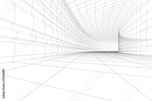 Naklejka nowoczesny miejski tunel architektura 3D