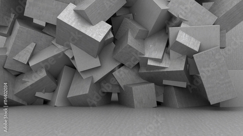 Naklejka 3D wzór architektura beton szary