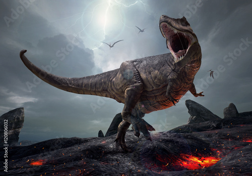 Fototapeta 3D tyranozaur antyczny zwierzę