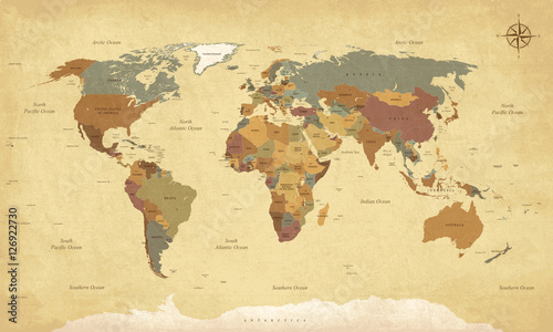 Fototapeta retro glob mapa stary świat