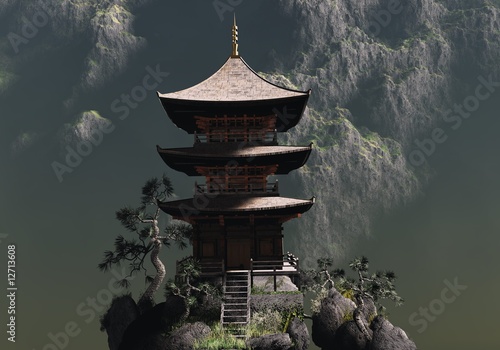 Fototapeta orientalne chiny pejzaż japoński góra