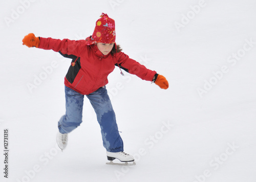 Plakat dziewczynka lód sport zimny mrożone
