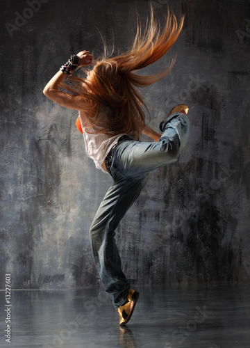 Plakat tancerz dziewczynka ćwiczenie