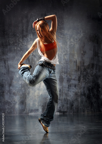 Fotoroleta ćwiczenie tancerz dziewczynka break dance moda