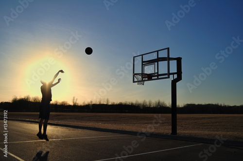 Fototapeta piłka niebo koszykówka