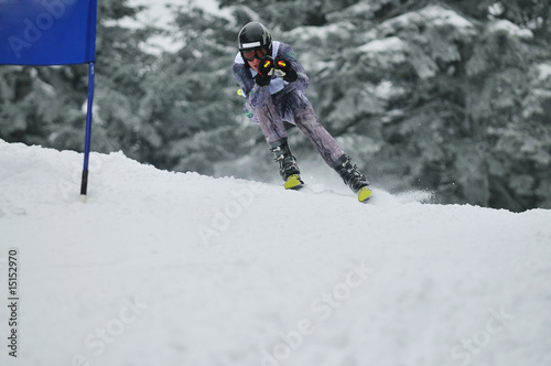 Naklejka góra śnieg sport wyścig