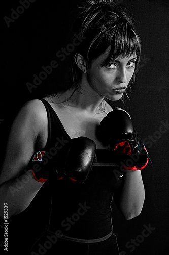 Fototapeta fitness boks kobieta bokser czerwony