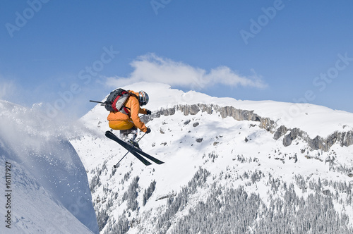 Fotoroleta szczyt krajobraz narciarz