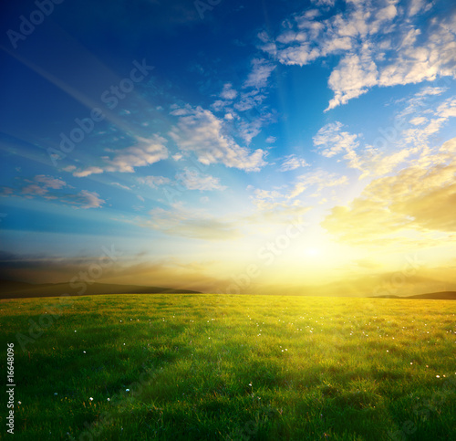 Plakat słońce rolnictwo piękny pole natura