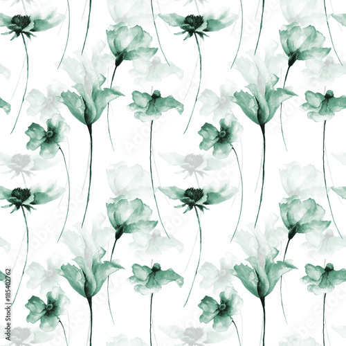 Obraz na płótnie Seamless pattern with Original flowers
