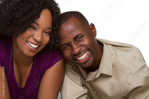 Obraz na płótnie Uśmiechnięta czarna para