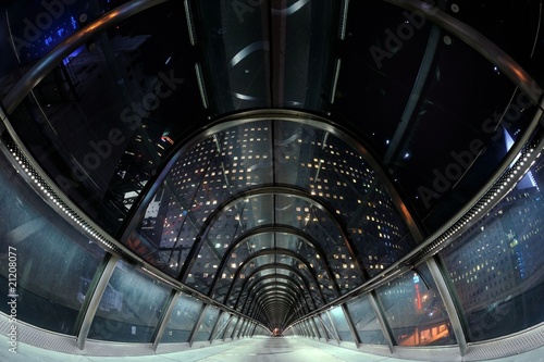 Plakat miasto tunel korytarz