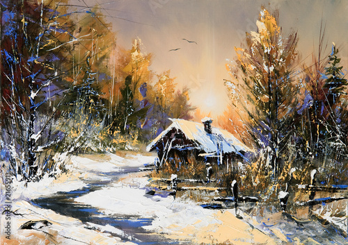 Obraz na płótnie natura białoruś olej pejzaż portret