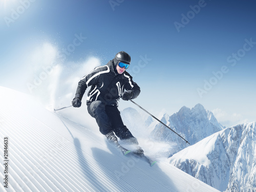 Fototapeta lód śnieg mężczyzna góra niebo