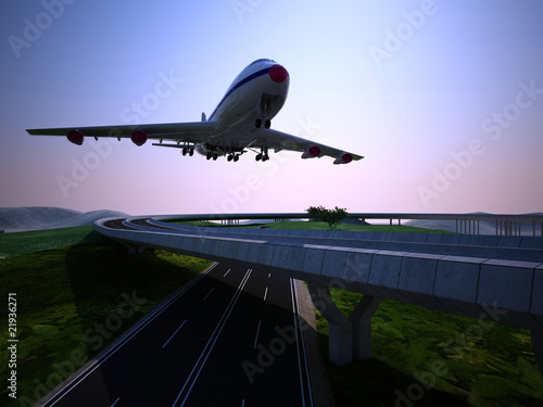 Fotoroleta pejzaż transport airliner maszyna samolot