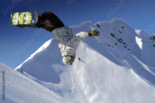Fotoroleta narty śnieg snowboard góra sport