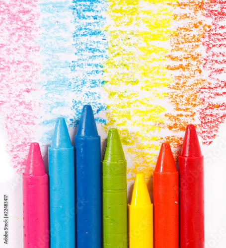 Fotoroleta tęcza sztuka dzieci pastel farba