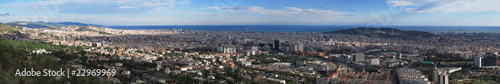 Naklejka wybrzeże barcelona europa hiszpania panorama