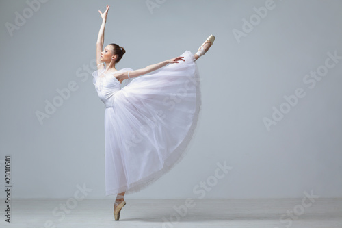Naklejka balet piękny dziewczynka tancerz kobieta