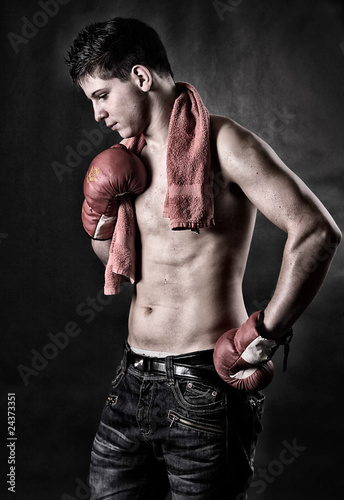 Plakat portret kick-boxing mężczyzna sport