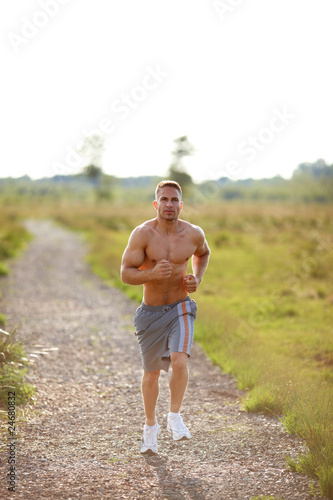 Fototapeta lekkoatletka jogging portret mężczyzna droga