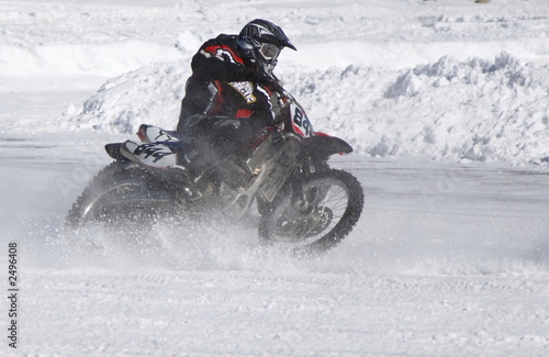 Fototapeta motocykl lód śnieg sport wyścigi