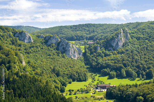 Plakat krajobraz dolina albania natura droga