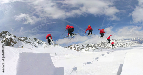 Naklejka narciarz sport góra śnieg park