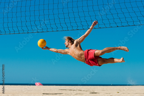 Fototapeta fitness ludzie siatkówka plaża piłka